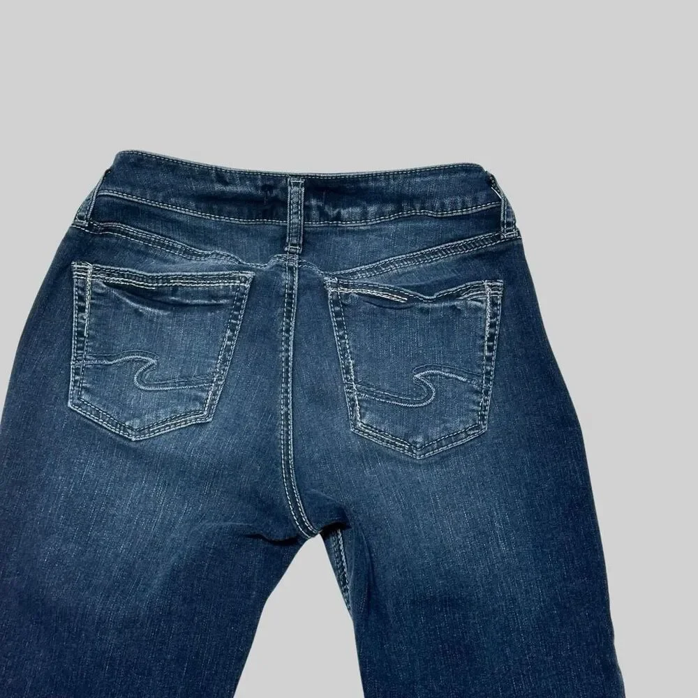 SILVER Suki Womens Jeans Denim Size 27 Slim Bootcut Whiskering Stretchy‎ - Picture 4 of 10